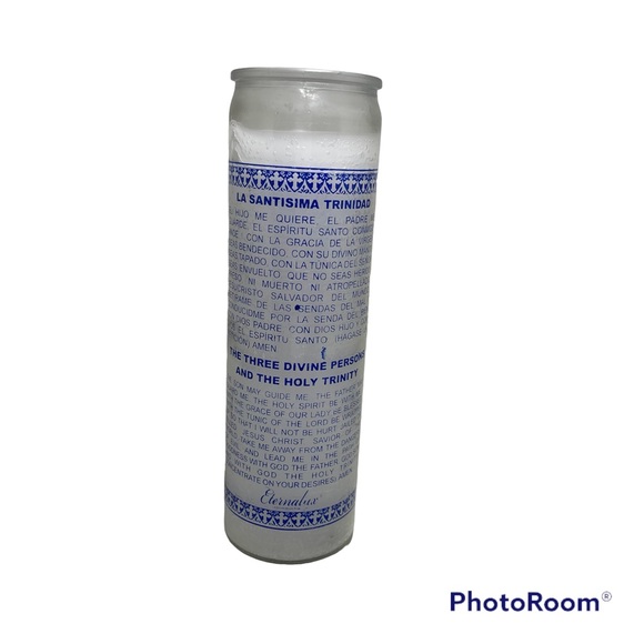 The holy trinity white 7 days candle/ vela la santísima Trinidad 7 dias - Picture 2 of 3